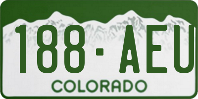 CO license plate 188AEU
