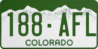 CO license plate 188AFL