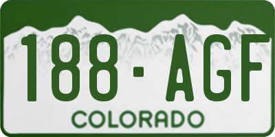 CO license plate 188AGF
