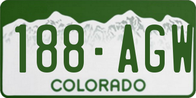 CO license plate 188AGW