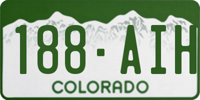 CO license plate 188AIH