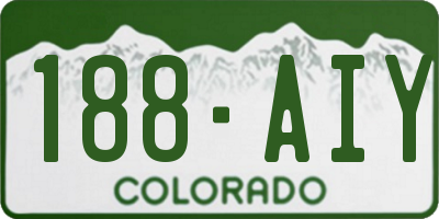 CO license plate 188AIY