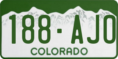 CO license plate 188AJO