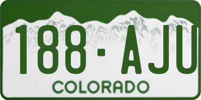 CO license plate 188AJU