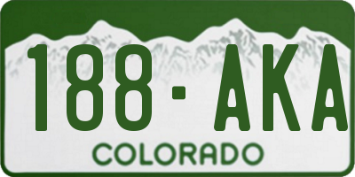 CO license plate 188AKA