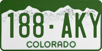 CO license plate 188AKY