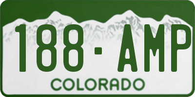 CO license plate 188AMP