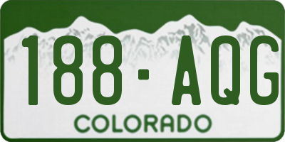 CO license plate 188AQG