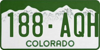 CO license plate 188AQH