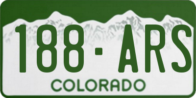 CO license plate 188ARS