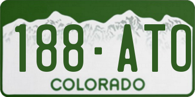 CO license plate 188ATO