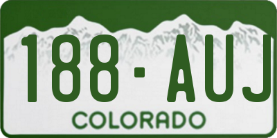 CO license plate 188AUJ