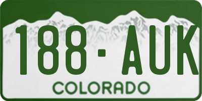CO license plate 188AUK