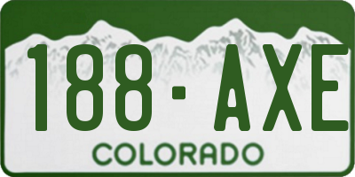 CO license plate 188AXE