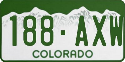 CO license plate 188AXW