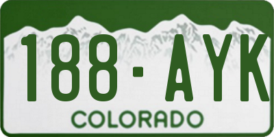 CO license plate 188AYK