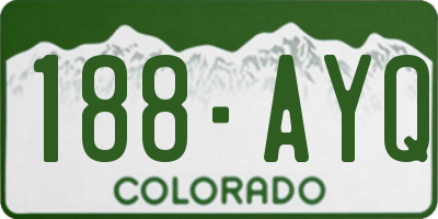 CO license plate 188AYQ