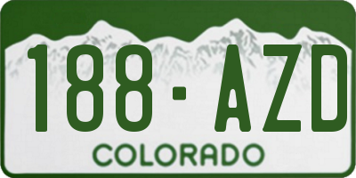 CO license plate 188AZD