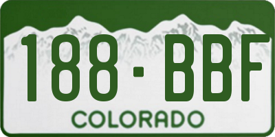 CO license plate 188BBF