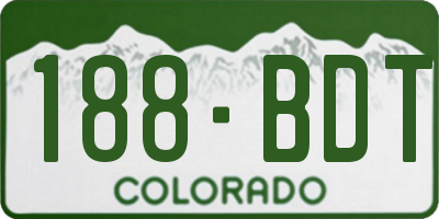 CO license plate 188BDT