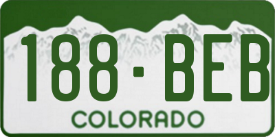 CO license plate 188BEB