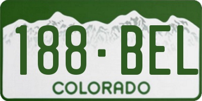 CO license plate 188BEL