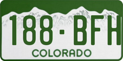 CO license plate 188BFH