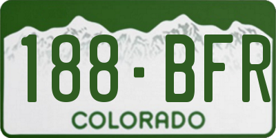 CO license plate 188BFR