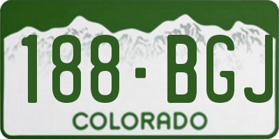 CO license plate 188BGJ