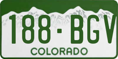 CO license plate 188BGV