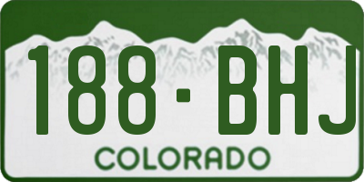 CO license plate 188BHJ