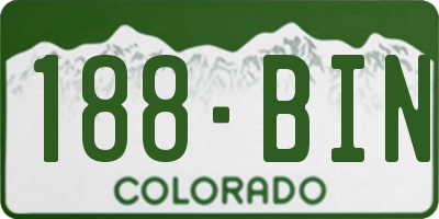 CO license plate 188BIN