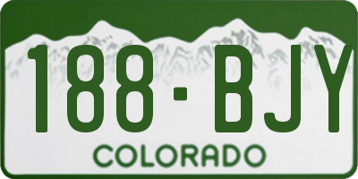 CO license plate 188BJY