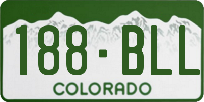 CO license plate 188BLL