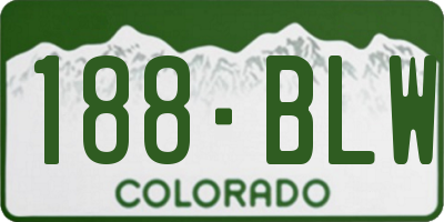 CO license plate 188BLW