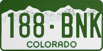 CO license plate 188BNK