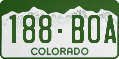 CO license plate 188BOA