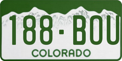 CO license plate 188BOU