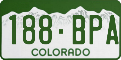 CO license plate 188BPA
