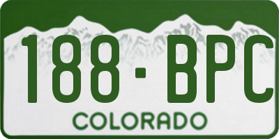 CO license plate 188BPC