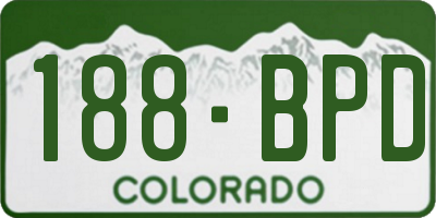 CO license plate 188BPD