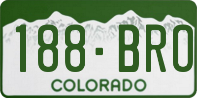 CO license plate 188BRO