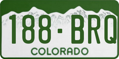 CO license plate 188BRQ