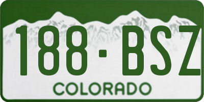 CO license plate 188BSZ
