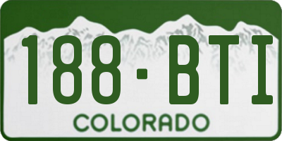CO license plate 188BTI