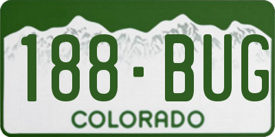 CO license plate 188BUG