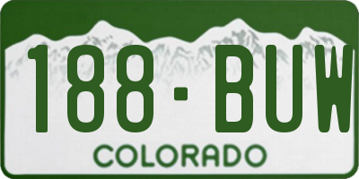 CO license plate 188BUW