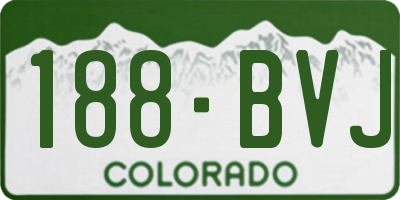 CO license plate 188BVJ