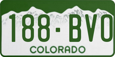 CO license plate 188BVO