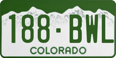 CO license plate 188BWL